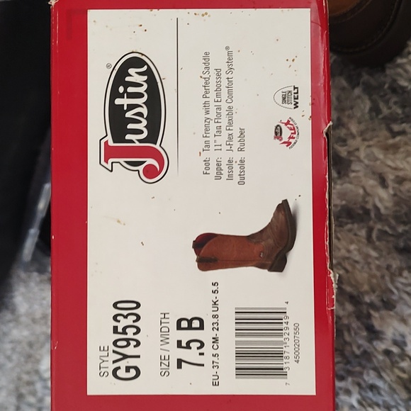 Women's JUSTIN Western Leather Boots / Starlina Square Toe Gypsy Collection - Picture 7 of 8